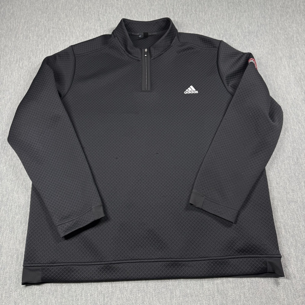 Adidas Pullover Men 2XL Black Big Rock Golf Course 1/4 Zip Primegreen Sweatshirt